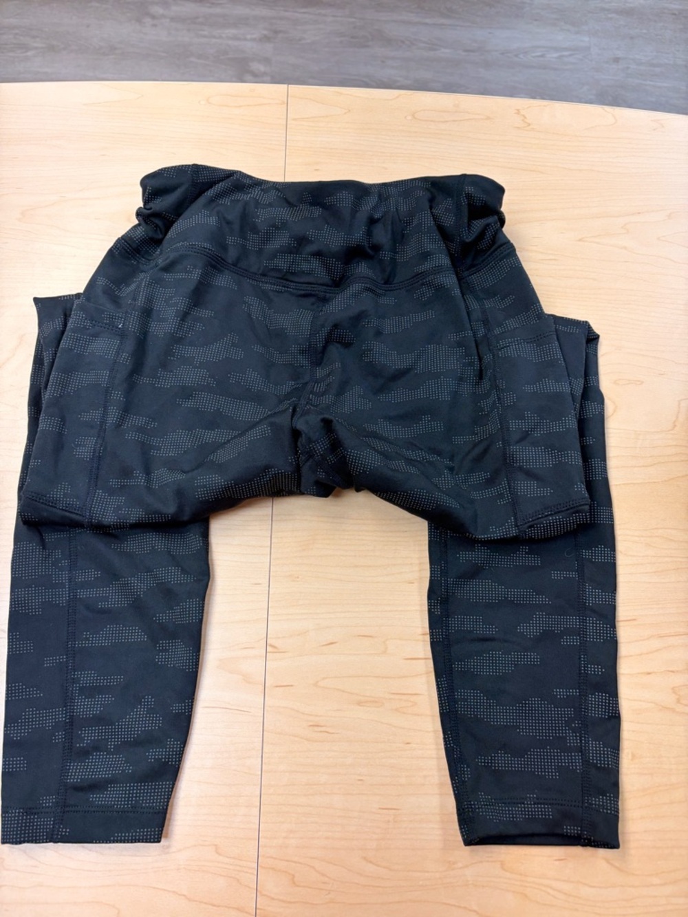 Avia Black Womens Leggings with Subtle Dot Camo that reflect in the dark